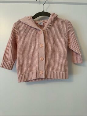 Nordstrom Pink Lotus Baby Hooded Knit Cardigan - Light Pink